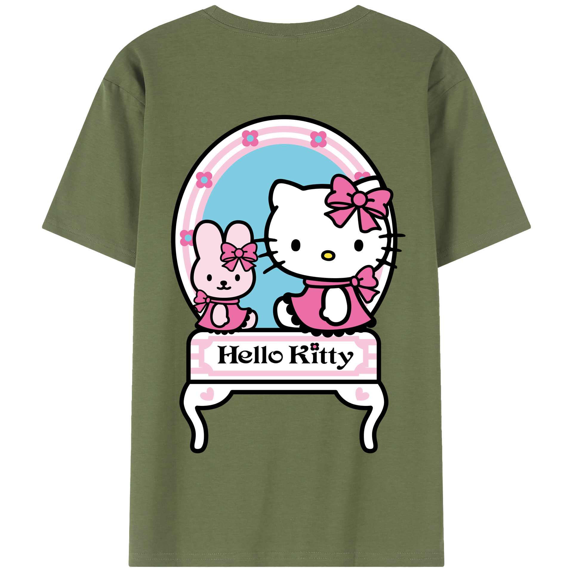 （画像用） Hello Kitty ハローキティ 綿100％半袖Tシャツ（背面プリント）